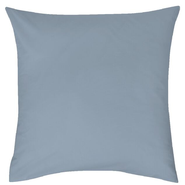 Taie d'oreiller carr&eacute;e unie bleu clair avec revers