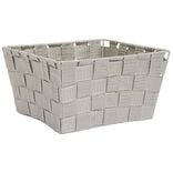 Panière de rangement tressée gris clair Taille L - 21,5x12xH21,5cm