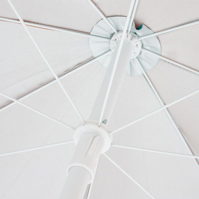 Parasol de plage orange corail UV UPF50+ &Oslash;200xH209cm