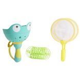 Lanceur disque volant forme grenouille bleu et jaune 11 pi&egrave;ces