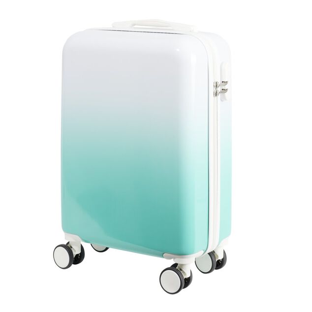 Valise cabine 32L trolley 4 roulettes d&eacute;grad&eacute; bleu 35x20xH55cm