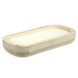 Bougie dans pot en bois grand mod&egrave;le 30x14xH5,5cm