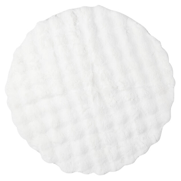 Tapis fausse fourrure rond relief bulle &Oslash;90cm - 3 mod&egrave;les