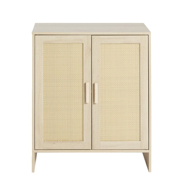 Meuble bas en bois 2 portes cannage 60xP30xH70cm