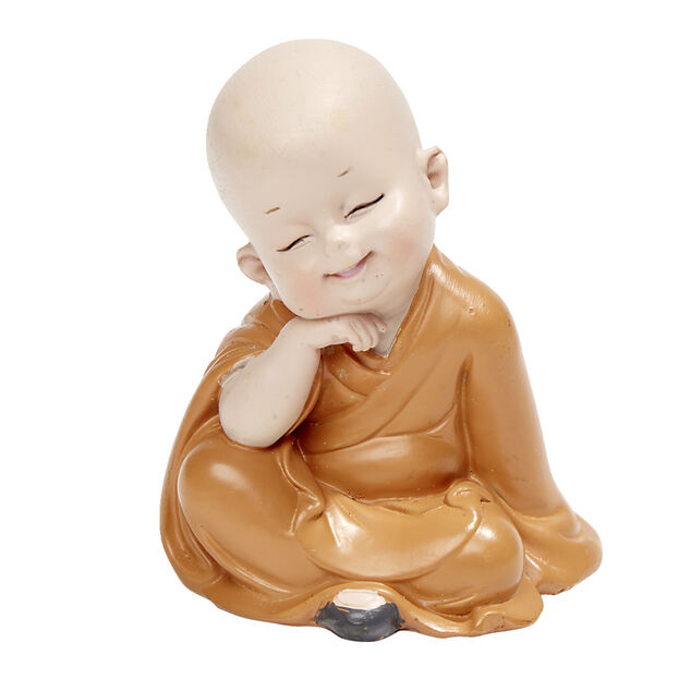 Figurine Bouddha moine polyr&eacute;sine assis - 6 postures