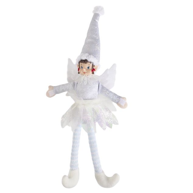 Lutin farceur f&eacute;e blanche H38 cm