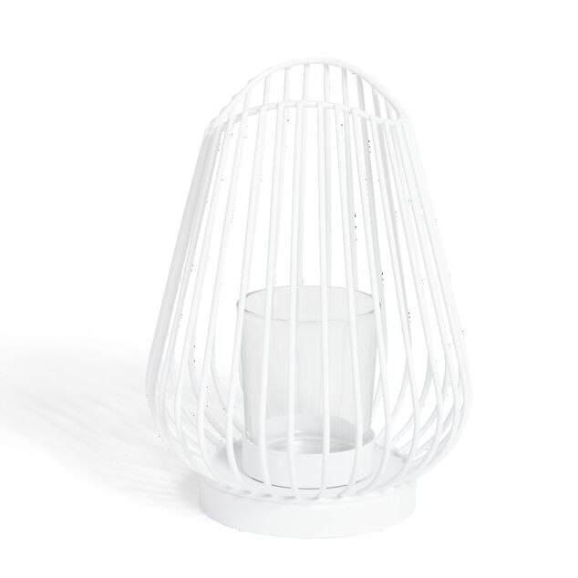 Bougeoir blanc &Oslash;12xH17,5cm