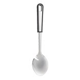 Cuill&egrave;re &agrave; servir en inox avec manche en plastique noir L.33,5cm