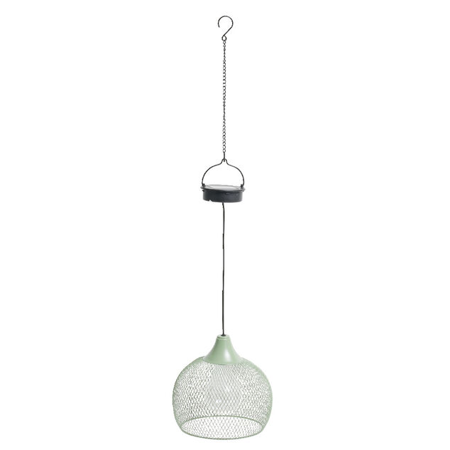 Lampe solaire 5LED &agrave; suspendre en m&eacute;tal &Oslash;18,5xH70cm