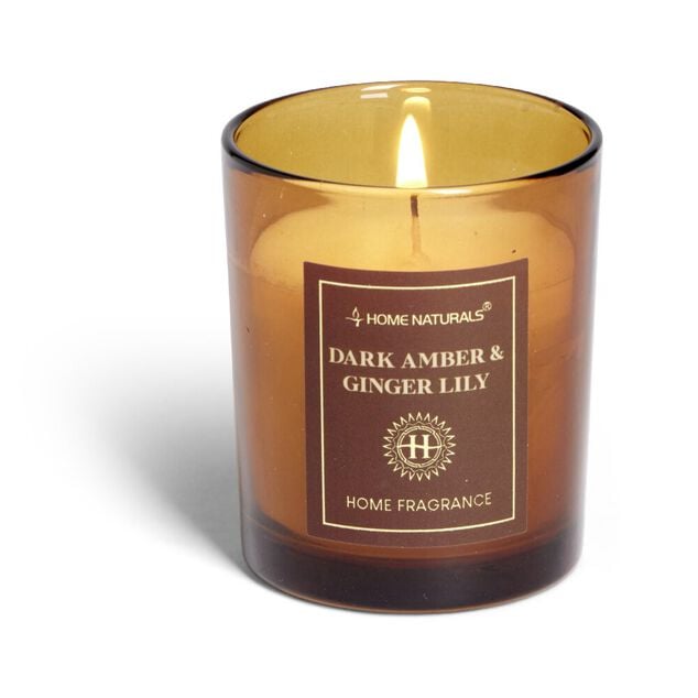Bougie senteur ambre et gingembre dans pot en verre &Oslash;6,4xH7,9cm marron