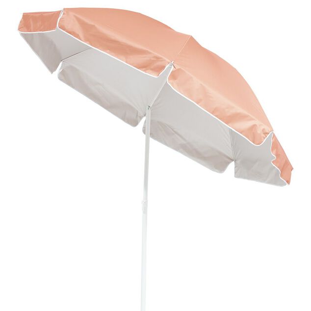 Parasol de plage orange corail UV UPF50+ &Oslash;200xH209cm