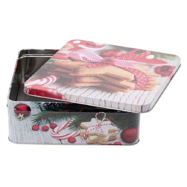 Bo&icirc;te carr&eacute;e en m&eacute;tal pour g&acirc;teaux de No&euml;l