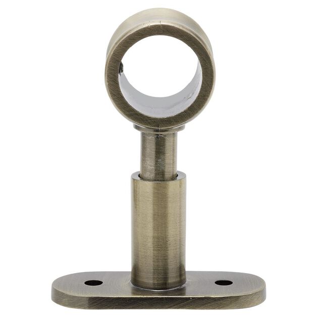 Support court m&eacute;tal cuivr&eacute; pour tringle &agrave; rideau &Oslash;2xL11,4cm