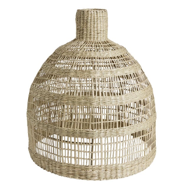 Suspension abat jour rotin forme cloche &Oslash;51xH49cm