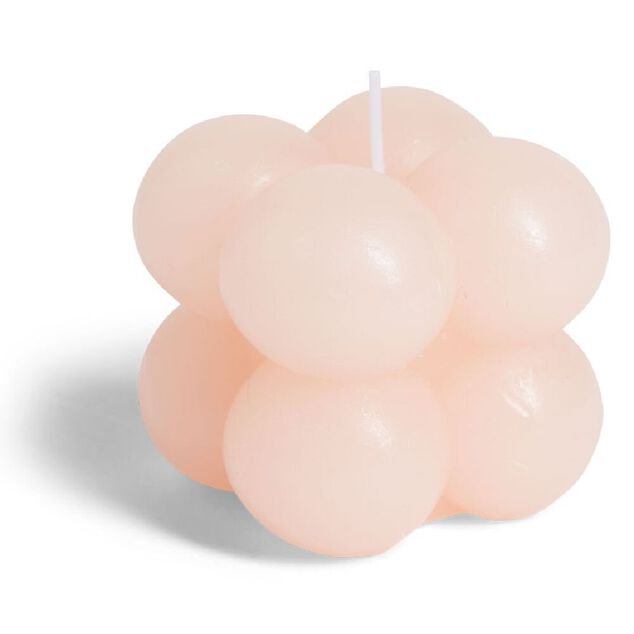 Bougie design bulle - 2 mod&egrave;les rose ou beige