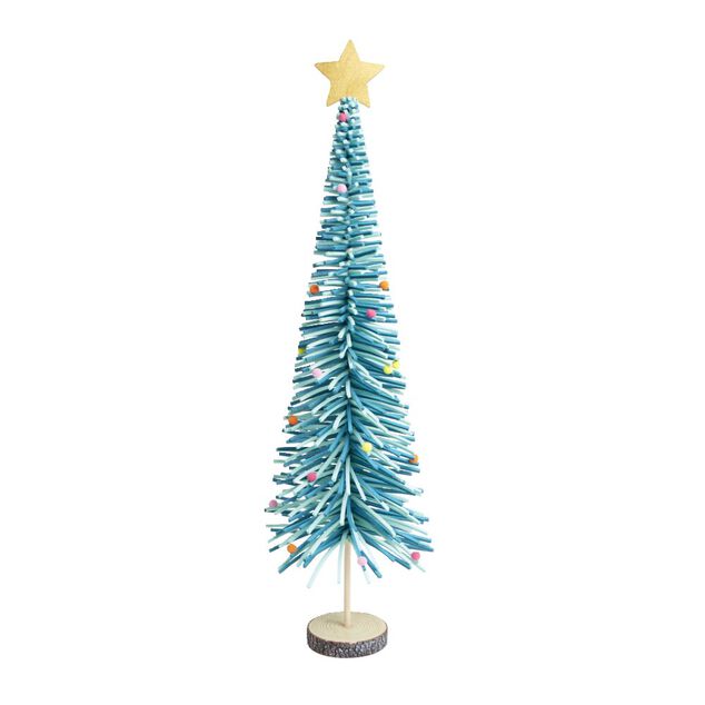 Sapin en feutrine et bois &agrave; poser H90cm - 4 mod&egrave;les