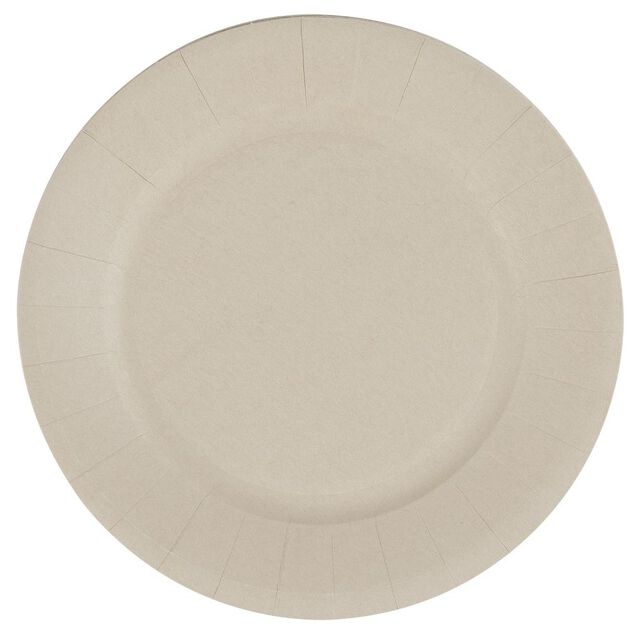 Lot de 10 assiettes en carton uni lin &Oslash;18 cm