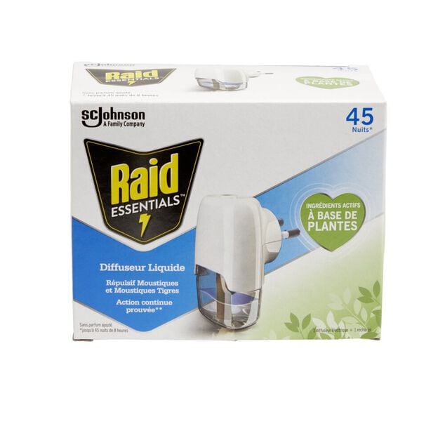 Diffuseur liquide antimoustique Raid avec recharge 45 nuits 32ml