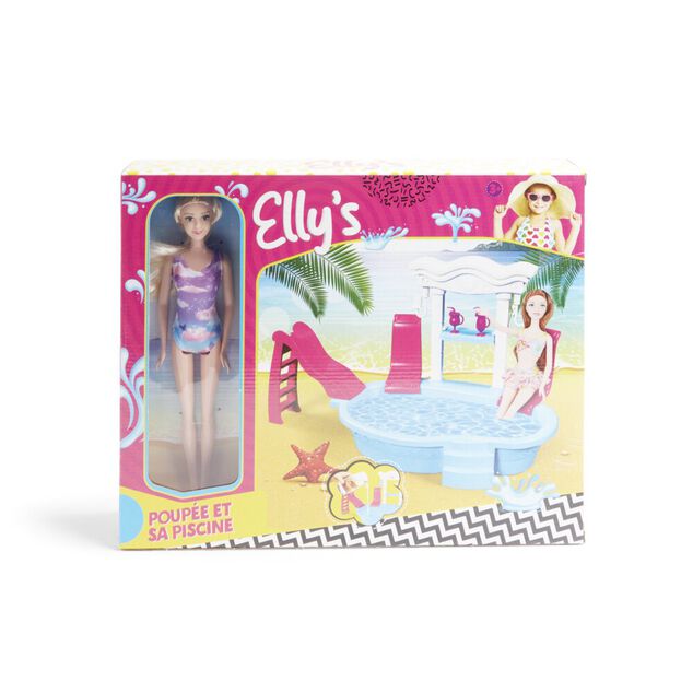 Poupée Elly avec accessoires piscine