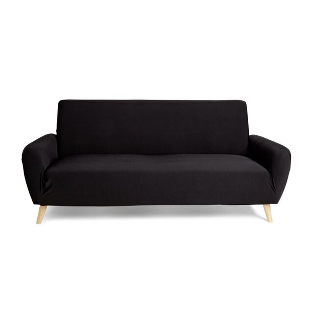 Prot&egrave;ge canap&eacute; extensible 3 places L195-230cm noir