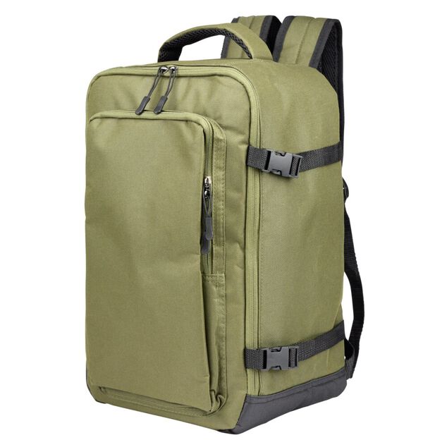 Sac &agrave; dos voyage 20L lowcost polyester vert kaki L25xP20xH40cm