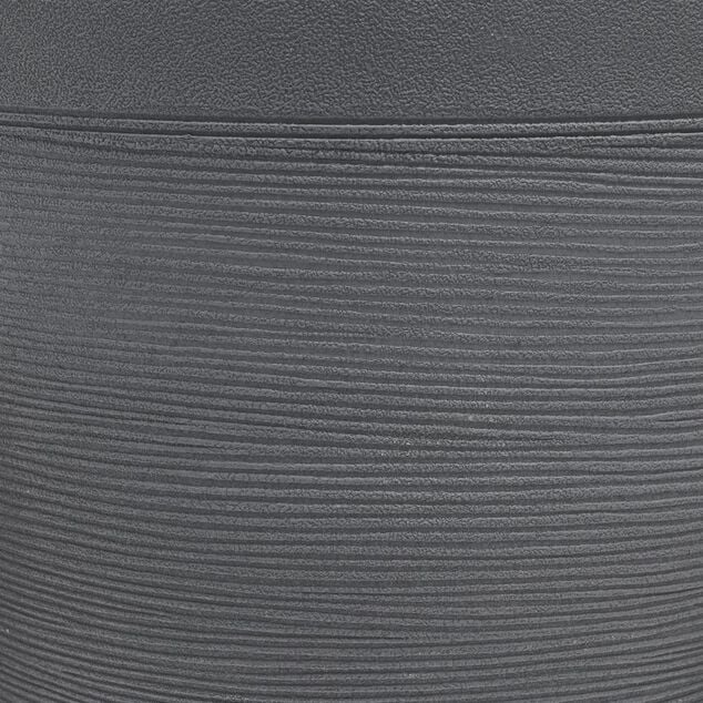 Cache pot rond gris frise ligne horizontale 12L
