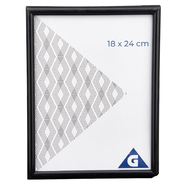 Cadre photo plastique noir 19x25cm pour photo 18x24cm