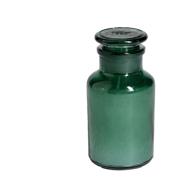 Bougie forme vase verre coloré Ø5,5xH11,5cm