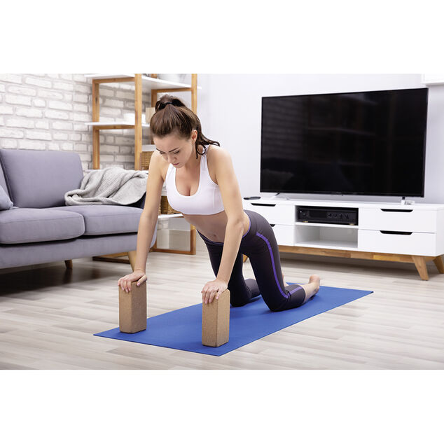 Bloc de yoga en li&egrave;ge 22,3x12xH7,4cm