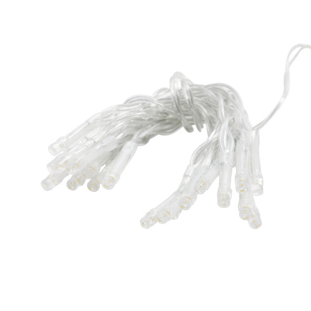 Guirlande lumineuse &agrave; piles 20LED blanc chaud 2,2m