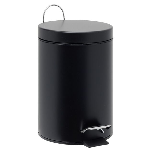 Poubelle salle de bain métal 3L noir