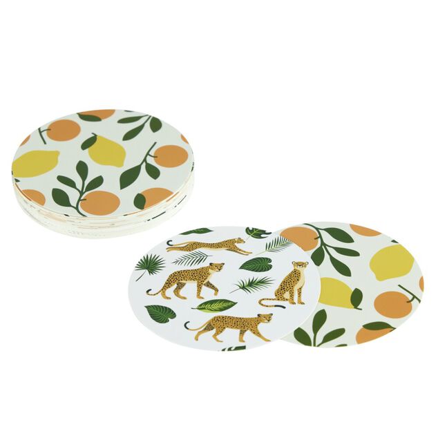 Dessous de verre x40 papier motif nature &Oslash;9cm