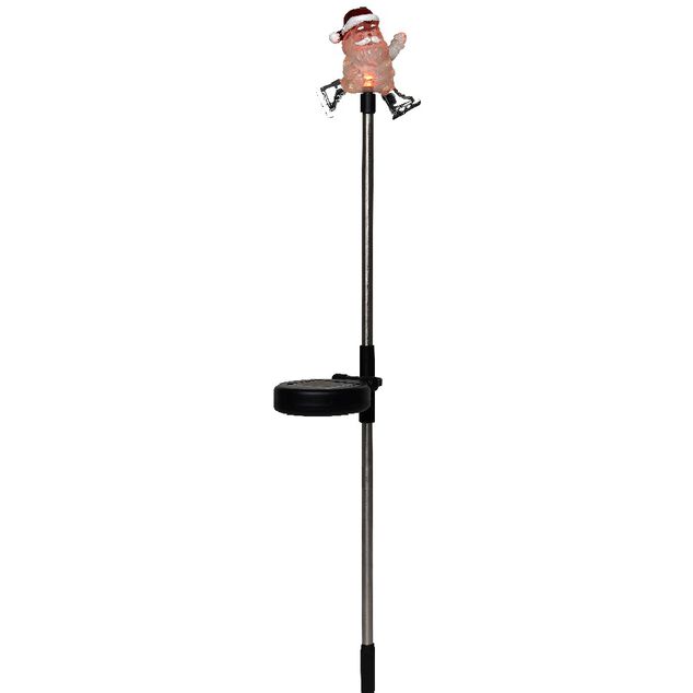Pique solaire &agrave; planter figurine P&egrave;re No&euml;l 5 LED