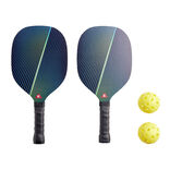 Lot de 2 raquettes en bois et 2 balles en plastique