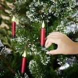 Lot de 5 bougies LED rouges flamme blanc chaud avec télécommande