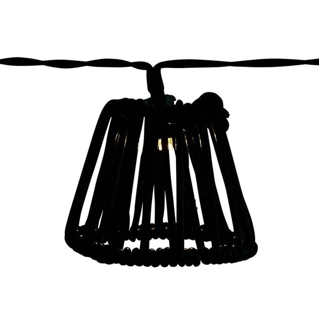 Guirlande solaire 10 LED design filaire noir 2,7m