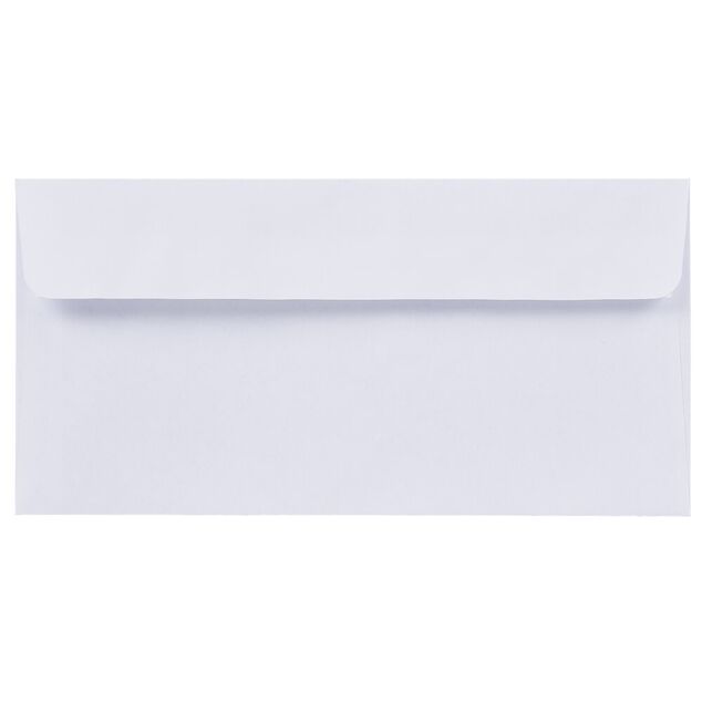 Lot de 50 enveloppes blanches avec bande auto-adh&eacute;sive 11x22cm