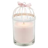 Bougie cage &agrave; oiseau rose