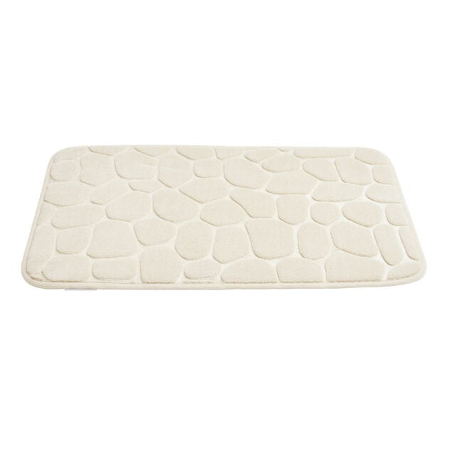 Tapis salle de bain motif galet beige 40x60cm