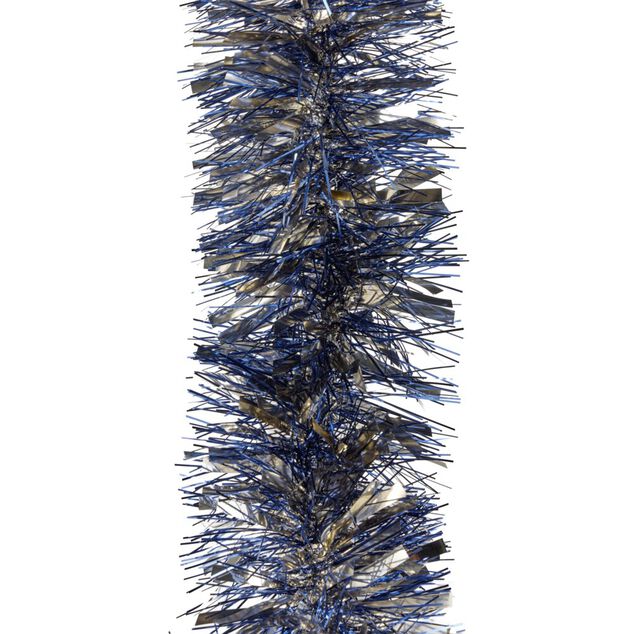 Guirlande de No&euml;l scintillante 2 brins bleu dor&eacute; L180cm