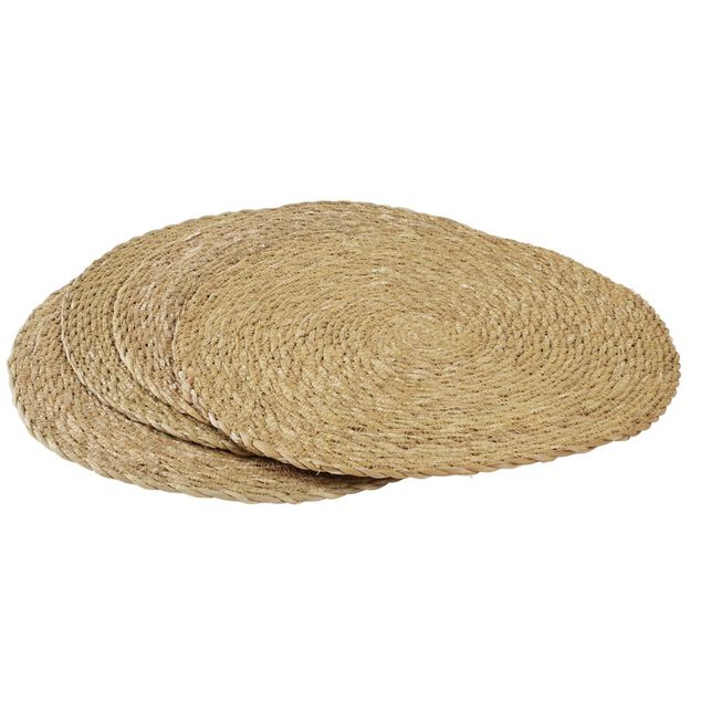 Set de table rond x4 en jute &Oslash;35cm