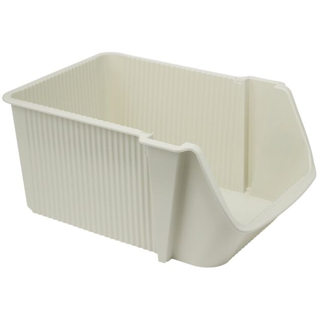 Tour de rangement 4 niveaux empilables 39X29XH25 cm (2 mod&egrave;les gris anthracite ou &eacute;cru)