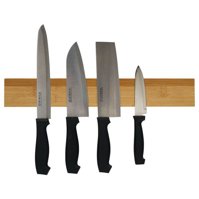 Porte-couteaux magnétique bambou et métal L40cm