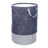 Panier à linge 60L tissu gris Ø38xH55cm