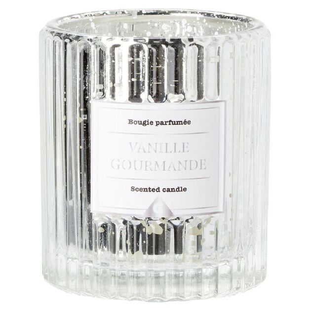 Bougie dans verre design relief senteur vanille gourmande