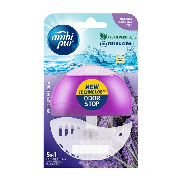 Bloc WC Ambi Pur 5 en 1 parfum lavande et romarin - 55 ml