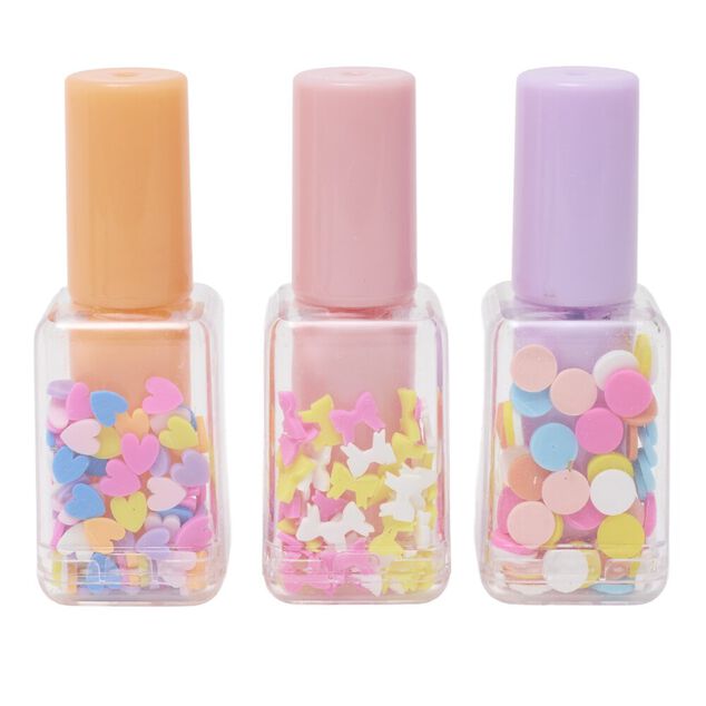 Mini surligneurs fa&ccedil;on vernis x3 orange rose violet H7cm