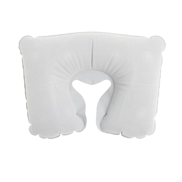 Coussin de voyage tour de cou gonflable gris 27x39,5cm