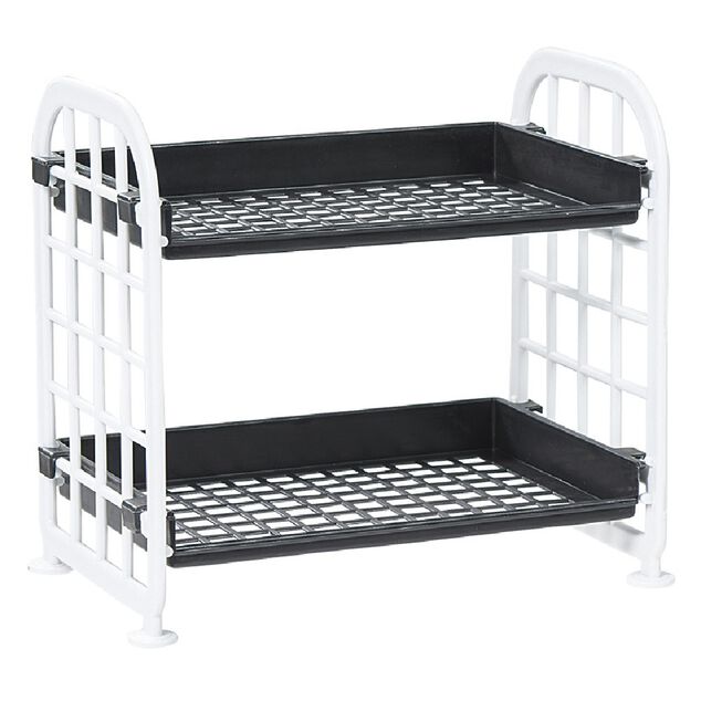 &Eacute;tag&egrave;re noire et blanche 2 niveaux