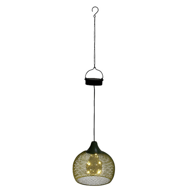 Lampe solaire 5LED &agrave; suspendre en m&eacute;tal &Oslash;18,5xH70cm